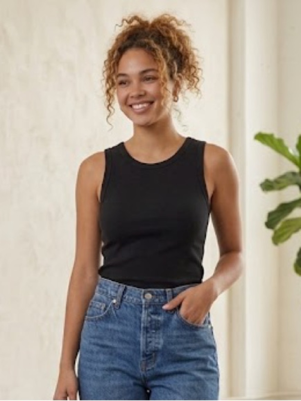 Olivia Rae New York black tank top, scoop neck, size small